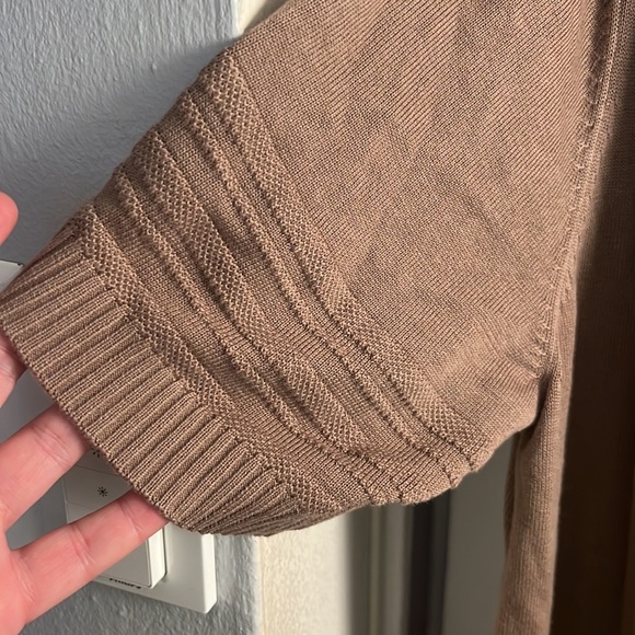 Isaac Mizrahi Live! Cascade-Front Sweater Cardigan mocha size 2x - Picture 3 of 6